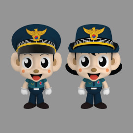 경찰 포돌이,포순이 탈인형