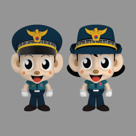 경찰 포돌이,포순이 탈인형